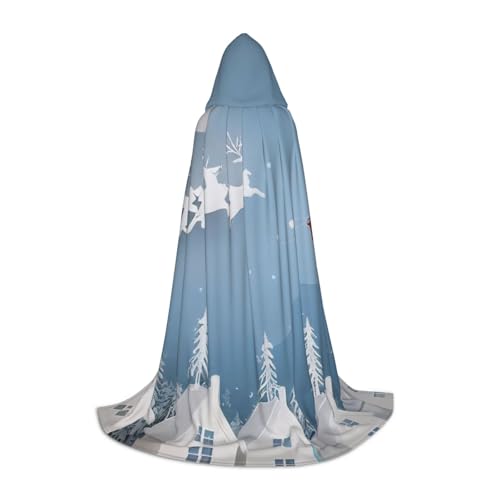KDKJEDPEAF Langer Kapuzenumhang für Teenager, Weihnachtsmann, bodenlanger Kapuzenumhang, Halloween, Cosplay-Kostüm von KDKJEDPEAF