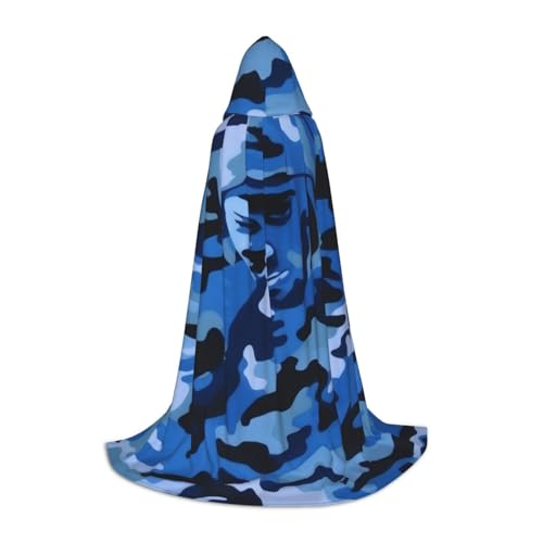 KDKJEDPEAF Langer Kapuzenumhang für Teenager, blau, Camouflage, bodenlang, Kapuzenumhang, Halloween, Cosplay-Kostüm KDKJEDPEAF Langer Kapuzenumhang für Teenager, blau, Camouflage, bodenlang, Kapuzenumhang, Halloween, Cosplay-Kostüm von KDKJEDPEAF