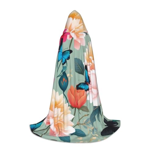 KDKJEDPEAF Langer Kapuzenumhang für Teenager, bunte Blumen, bodenlanger Kapuzenumhang, Halloween, Cosplay-Kostüm KDKJEDPEAF Langer Kapuzenumhang für Teenager, bunte Blumen, bodenlanger Kapuzenumhang, Halloween, Cosplay-Kostüm von KDKJEDPEAF