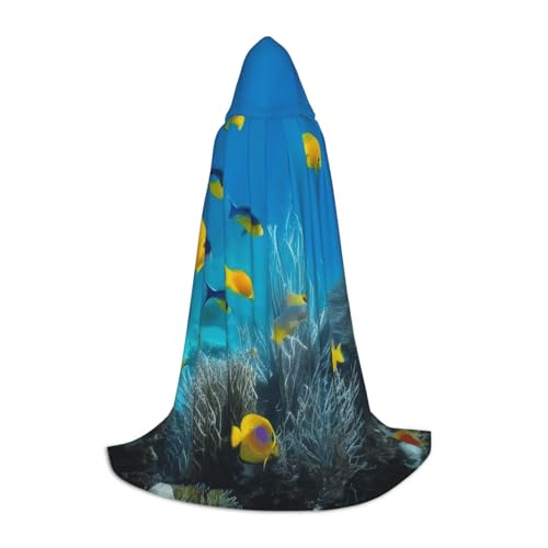 KDKJEDPEAF Langer Kapuzenumhang für Teenager, bunte Fische, bodenlanger Kapuzenumhang, Halloween, Cosplay-Kostüm KDKJEDPEAF Langer Kapuzenumhang für Teenager, bunte Fische, bodenlanger Kapuzenumhang, Halloween, Cosplay-Kostüm von KDKJEDPEAF