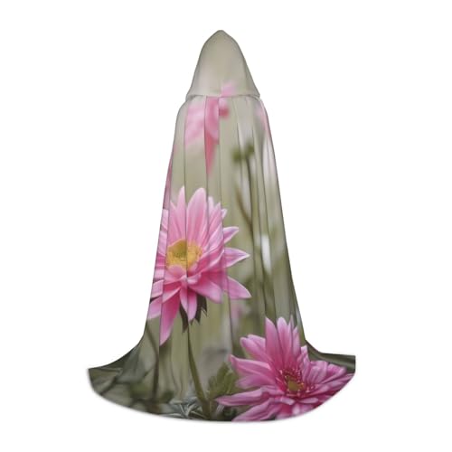 KDKJEDPEAF Langer Kapuzenumhang für Teenager, rosafarbene Blumen, bodenlanger Kapuzenumhang, Halloween, Cosplay-Kostüm KDKJEDPEAF Langer Kapuzenumhang für Teenager, rosafarbene Blumen, bodenlanger Kapuzenumhang, Halloween, Cosplay-Kostüm von KDKJEDPEAF