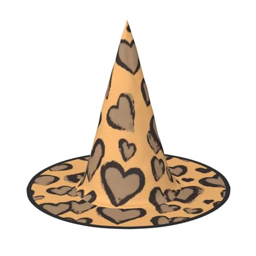 KDKJEDPEAF Leopard Love Print Halloween Spitzhut für Frauen Magischer Hut Faltbarer Hexenhut Zauberer Partyhut für Cosplay Kostüm & tägliches Zubehör KDKJEDPEAF Leopard Love Print Halloween Spitzhut für Frauen Magischer Hut Faltbarer Hexenhut Zauberer Partyhut für Cosplay Kostüm & tägliches Zubehör von KDKJEDPEAF