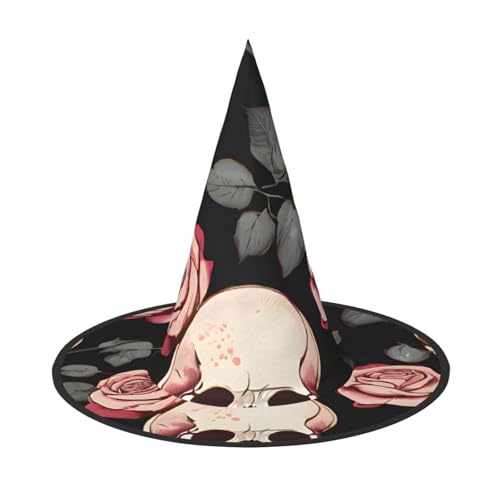 KDKJEDPEAF Lila Rose Schädel Druck Halloween Spitzhut für Frauen Magischer Hut Faltbarer Hexenhutzauberer Partyhut für Cosplay Kostüm & tägliches Zubehör KDKJEDPEAF Lila Rose Schädel Druck Halloween Spitzhut für Frauen Magischer Hut Faltbarer Hexenhutzauberer Partyhut für Cosplay Kostüm & tägliches Zubehör von KDKJEDPEAF