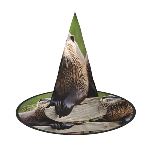KDKJEDPEAF Niedlicher Otter-Druck, Halloween-Spitzhut für Frauen, magischer Hut, faltbarer Hexenhut-Zauberer, Partyhut für Cosplay-Kostüm & tägliches Zubehör KDKJEDPEAF Niedlicher Otter-Druck, Halloween-Spitzhut für Frauen, magischer Hut, faltbarer Hexenhut-Zauberer, Partyhut für Cosplay-Kostüm & tägliches Zubehör von KDKJEDPEAF