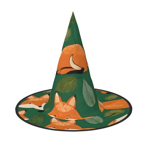 KDKJEDPEAF Niedlicher Tier-Fuchs-Blumendruck, Halloween-Spitzhut für Frauen, magischer Hut, faltbarer Hexenhut-Zauberer, Partyhut für Cosplay-Kostüm & tägliches Zubehör KDKJEDPEAF Niedlicher Tier-Fuchs-Blumendruck, Halloween-Spitzhut für Frauen, magischer Hut, faltbarer Hexenhut-Zauberer, Partyhut für Cosplay-Kostüm & tägliches Zubehör von KDKJEDPEAF