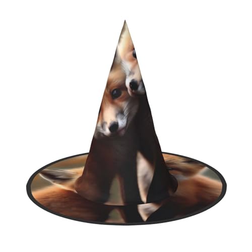 KDKJEDPEAF Niedlicher Tier-Fuchs-Druck, Halloween-Spitzhut für Frauen, magischer Hut, faltbarer Hexenhut-Zauberer, Partyhut für Cosplay-Kostüm & tägliches Zubehör KDKJEDPEAF Niedlicher Tier-Fuchs-Druck, Halloween-Spitzhut für Frauen, magischer Hut, faltbarer Hexenhut-Zauberer, Partyhut für Cosplay-Kostüm & tägliches Zubehör von KDKJEDPEAF