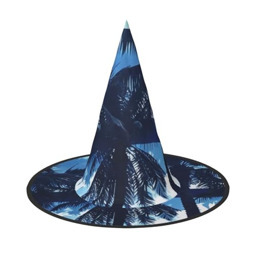 KDKJEDPEAF Palmen-Blauer Halloween-Spitzhut für Frauen, magischer Hut, faltbarer Hexenhut-Zauberer, Partyhut für Cosplay-Kostüm & tägliches Zubehör KDKJEDPEAF Palmen-Blauer Halloween-Spitzhut für Frauen, magischer Hut, faltbarer Hexenhut-Zauberer, Partyhut für Cosplay-Kostüm & tägliches Zubehör von KDKJEDPEAF