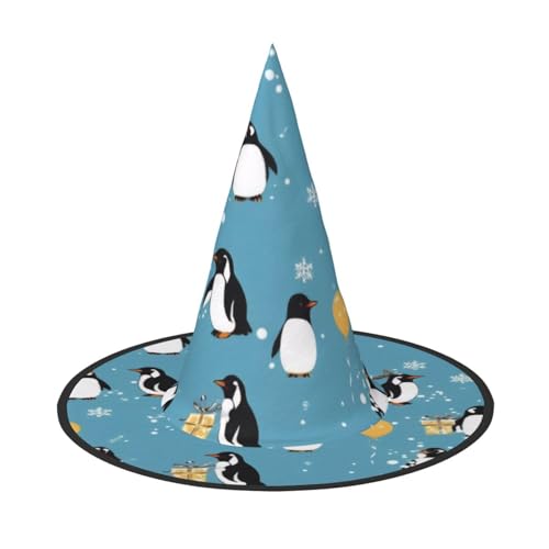 KDKJEDPEAF Pinguin-Ballon-Schneeflocken-Druck, Halloween-Spitzhut für Frauen, magischer Hut, faltbarer Hexenhut-Zauberer, Partyhut für Cosplay-Kostüm & tägliches Zubehör KDKJEDPEAF Pinguin-Ballon-Schneeflocken-Druck, Halloween-Spitzhut für Frauen, magischer Hut, faltbarer Hexenhut-Zauberer, Partyhut für Cosplay-Kostüm & tägliches Zubehör von KDKJEDPEAF