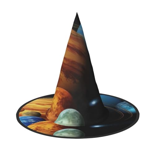 KDKJEDPEAF Planetenmuster-Druck, Halloween-Spitzhut für Frauen, magischer Hut, faltbarer Hexenhut-Zauberer, Partyhut für Cosplay-Kostüm & tägliches Zubehör KDKJEDPEAF Planetenmuster-Druck, Halloween-Spitzhut für Frauen, magischer Hut, faltbarer Hexenhut-Zauberer, Partyhut für Cosplay-Kostüm & tägliches Zubehör von KDKJEDPEAF