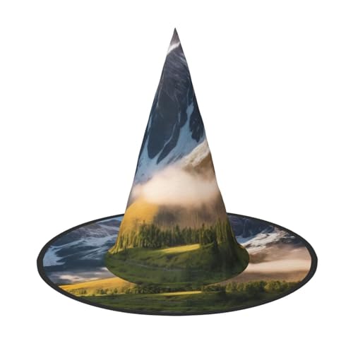 KDKJEDPEAF Reise-Hut mit Berglandschaft, Druck, Halloween, spitzer Hut für Frauen, magischer Hut, faltbarer Hexenhut, Partyhut für Cosplay-Kostüm und tägliches Zubehör KDKJEDPEAF Reise-Hut mit Berglandschaft, Druck, Halloween, spitzer Hut für Frauen, magischer Hut, faltbarer Hexenhut, Partyhut für Cosplay-Kostüm und tägliches Zubehör von KDKJEDPEAF