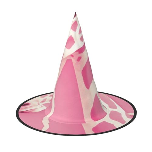 KDKJEDPEAF Rosa Giraffe Textur Druck Halloween Spitzhut für Frauen Magischer Hut Faltbarer Hexenhut Zauberer Party Hut für Cosplay Kostüm & tägliches Zubehör KDKJEDPEAF Rosa Giraffe Textur Druck Halloween Spitzhut für Frauen Magischer Hut Faltbarer Hexenhut Zauberer Party Hut für Cosplay Kostüm & tägliches Zubehör von KDKJEDPEAF