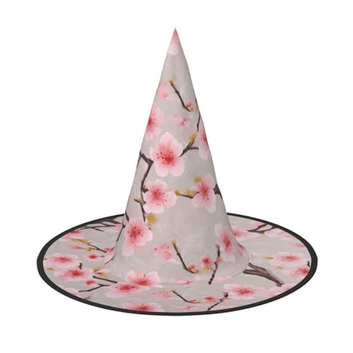KDKJEDPEAF Rosa Kirschblüten Druck Halloween Spitzhut für Frauen Magischer Hut Faltbarer Hexenhut Zauberer Partyhut für Cosplay Kostüm & tägliches Zubehör KDKJEDPEAF Rosa Kirschblüten Druck Halloween Spitzhut für Frauen Magischer Hut Faltbarer Hexenhut Zauberer Partyhut für Cosplay Kostüm & tägliches Zubehör von KDKJEDPEAF