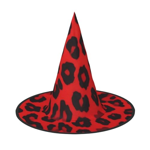 KDKJEDPEAF Roter Leopardenmuster-Druck, Halloween-Spitzhut für Frauen, magischer Hut, faltbarer Hexenhut-Zauberer, Partyhut für Cosplay-Kostüm & tägliches Zubehör KDKJEDPEAF Roter Leopardenmuster-Druck, Halloween-Spitzhut für Frauen, magischer Hut, faltbarer Hexenhut-Zauberer, Partyhut für Cosplay-Kostüm & tägliches Zubehör von KDKJEDPEAF