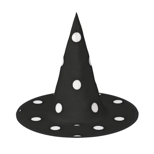 KDKJEDPEAF Schwarzer und weißer Punktemuster, spitzer Hut für Damen, magischer Hut, faltbarer Hexenhut, Partyhut für Cosplay-Kostüm und tägliches Zubehör KDKJEDPEAF Schwarzer und weißer Punktemuster, spitzer Hut für Damen, magischer Hut, faltbarer Hexenhut, Partyhut für Cosplay-Kostüm und tägliches Zubehör von KDKJEDPEAF