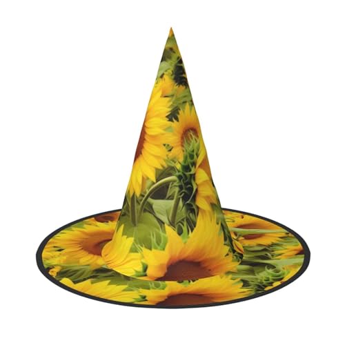 KDKJEDPEAF Sonnenblumen-Druck Halloween Spitzhut für Frauen, magischer Hut, faltbarer Hexenhut-Zauberer Partyhut für Cosplay-Kostüm & tägliches Zubehör KDKJEDPEAF Sonnenblumen-Druck Halloween Spitzhut für Frauen, magischer Hut, faltbarer Hexenhut-Zauberer Partyhut für Cosplay-Kostüm & tägliches Zubehör von KDKJEDPEAF