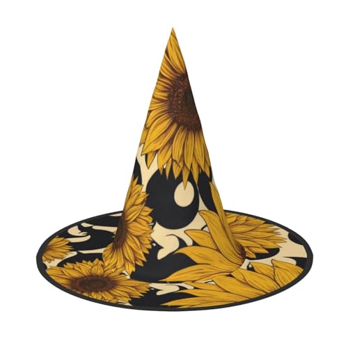 KDKJEDPEAF Sonnenblumen-Druck Halloween Spitzhut für Frauen, magischer Hut, faltbarer Hexenhut-Zauberer Partyhut für Cosplay-Kostüm & tägliches Zubehör KDKJEDPEAF Sonnenblumen-Druck Halloween Spitzhut für Frauen, magischer Hut, faltbarer Hexenhut-Zauberer Partyhut für Cosplay-Kostüm & tägliches Zubehör von KDKJEDPEAF