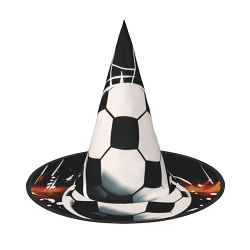 KDKJEDPEAF Spitz zulaufender Halloween-Hut mit Aufschrift "I Love Soccer Print" für Damen, magischer Hut, faltbarer Hexenhut, Partyhut für Cosplay-Kostüm und tägliches Zubehör KDKJEDPEAF Spitz zulaufender Halloween-Hut mit Aufschrift "I Love Soccer Print" für Damen, magischer Hut, faltbarer Hexenhut, Partyhut für Cosplay-Kostüm und tägliches Zubehör von KDKJEDPEAF