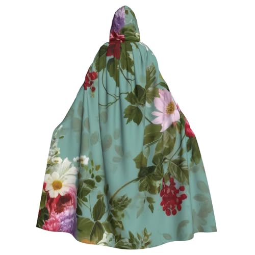 KDKJEDPEAF Unisex Erwachsene Halloween Kapuzenumhang - Hexe/Zauberer Oversize Kapuze Robe, Blumendruck Cosplay Kostüm KDKJEDPEAF Unisex Erwachsene Halloween Kapuzenumhang - Hexe/Zauberer Oversize Kapuze Robe, Blumendruck Cosplay Kostüm von KDKJEDPEAF