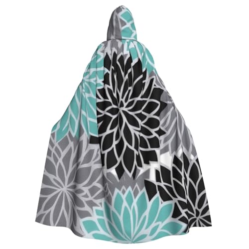 KDKJEDPEAF Unisex Erwachsene Halloween Kapuzenumhang - Hexe/Zauberer Oversize Kapuze Robe, Dahlie Blumendruck Cosplay Kostüm KDKJEDPEAF Unisex Erwachsene Halloween Kapuzenumhang - Hexe/Zauberer Oversize Kapuze Robe, Dahlie Blumendruck Cosplay Kostüm von KDKJEDPEAF