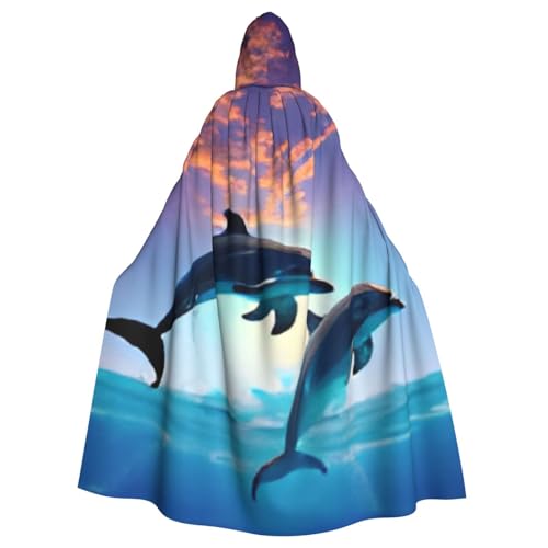 KDKJEDPEAF Unisex Erwachsene Halloween Kapuzenumhang – Hexe/Zauberer Oversize Kapuze Robe, Delfindruck Cosplay Kostüm KDKJEDPEAF Unisex Erwachsene Halloween Kapuzenumhang – Hexe/Zauberer Oversize Kapuze Robe, Delfindruck Cosplay Kostüm von KDKJEDPEAF