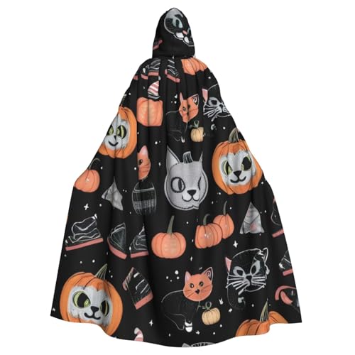 KDKJEDPEAF Unisex Erwachsene Halloween Kapuzenumhang - Hexe/Zauberer Oversize Kapuze Robe, Halloween Kürbis Katze Druck Cosplay Kostüm KDKJEDPEAF Unisex Erwachsene Halloween Kapuzenumhang - Hexe/Zauberer Oversize Kapuze Robe, Halloween Kürbis Katze Druck Cosplay Kostüm von KDKJEDPEAF