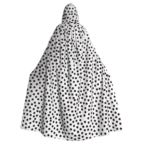 KDKJEDPEAF Unisex Erwachsene Halloween Kapuzenumhang - Hexe/Zauberer Oversize Kapuze Robe, Schwarz und Weiß Punktdruck Cosplay Kostüm KDKJEDPEAF Unisex Erwachsene Halloween Kapuzenumhang - Hexe/Zauberer Oversize Kapuze Robe, Schwarz und Weiß Punktdruck Cosplay Kostüm von KDKJEDPEAF