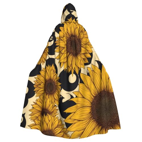 KDKJEDPEAF Unisex Erwachsene Halloween Kapuzenumhang – Hexe/Zauberer Oversize Kapuze Robe, Sonnenblumendruck Cosplay Kostüm KDKJEDPEAF Unisex Erwachsene Halloween Kapuzenumhang – Hexe/Zauberer Oversize Kapuze Robe, Sonnenblumendruck Cosplay Kostüm von KDKJEDPEAF