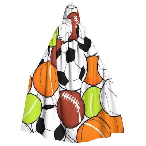 KDKJEDPEAF Unisex Erwachsene Halloween Kapuzenumhang - Hexe/Zauberer Oversize Kapuze Robe, Sport Ball Print Cosplay Kostüm KDKJEDPEAF Unisex Erwachsene Halloween Kapuzenumhang - Hexe/Zauberer Oversize Kapuze Robe, Sport Ball Print Cosplay Kostüm von KDKJEDPEAF