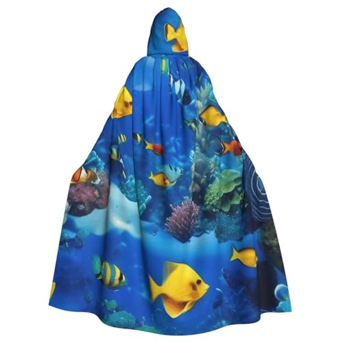 KDKJEDPEAF Unisex Erwachsene Halloween Kapuzenumhang - Hexe/Zauberer Oversize Kapuze Robe, Tropische Fische Druck Cosplay Kostüm KDKJEDPEAF Unisex Erwachsene Halloween Kapuzenumhang - Hexe/Zauberer Oversize Kapuze Robe, Tropische Fische Druck Cosplay Kostüm von KDKJEDPEAF