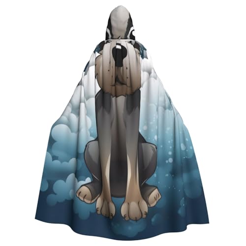 KDKJEDPEAF Unisex Erwachsene Halloween Kapuzenumhang - Hexe/Zauberer Oversize Kapuze Robe, bezaubernder Schnauzer Druck Cosplay Kostüm KDKJEDPEAF Unisex Erwachsene Halloween Kapuzenumhang - Hexe/Zauberer Oversize Kapuze Robe, bezaubernder Schnauzer Druck Cosplay Kostüm von KDKJEDPEAF
