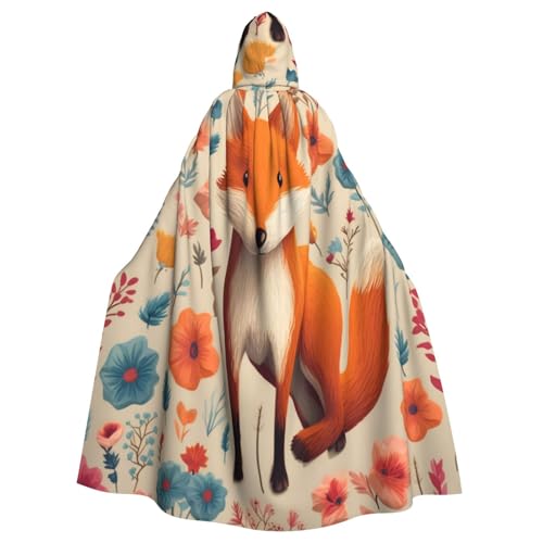 KDKJEDPEAF Unisex Erwachsene Halloween Kapuzenumhang - Hexe/Zauberer Oversize Kapuze Robe, niedliches Blumen-Tiermuster Druck Cosplay Kostüm KDKJEDPEAF Unisex Erwachsene Halloween Kapuzenumhang - Hexe/Zauberer Oversize Kapuze Robe, niedliches Blumen-Tiermuster Druck Cosplay Kostüm von KDKJEDPEAF