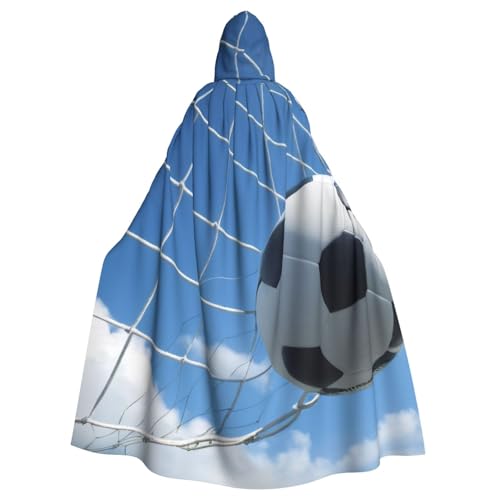 KDKJEDPEAF Unisex Erwachsener Halloween Kapuzenumhang – Hexe/Zauberer Oversize Kapuze Robe, Fußball (1) Print Cosplay Kostüm von KDKJEDPEAF