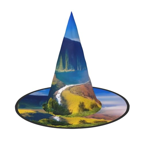 KDKJEDPEAF Valley Print Halloween Spitzhut für Frauen Magischer Hut Faltbarer Hexenhut Zauberer Partyhut für Cosplay Kostüm & tägliches Zubehör KDKJEDPEAF Valley Print Halloween Spitzhut für Frauen Magischer Hut Faltbarer Hexenhut Zauberer Partyhut für Cosplay Kostüm & tägliches Zubehör von KDKJEDPEAF