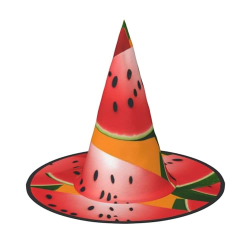 KDKJEDPEAF Wassermelone Slice Print Halloween Spitzhut für Frauen Magischer Hut Faltbarer Hexenhut Zauberer Party Hut für Cosplay Kostüm & tägliches Zubehör KDKJEDPEAF Wassermelone Slice Print Halloween Spitzhut für Frauen Magischer Hut Faltbarer Hexenhut Zauberer Party Hut für Cosplay Kostüm & tägliches Zubehör von KDKJEDPEAF