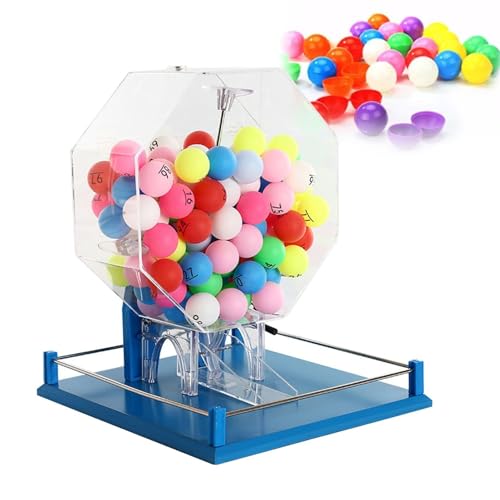 Ballnummernauswahl, Lotterie-Ping-Pong-Ballmaschine, automatischer Bingo-Käfig, fasst 100 Bälle, interaktives Spielzeug für Lotterie-Zeichenmaschine, ideal für große Gruppen, Party von KDOQ