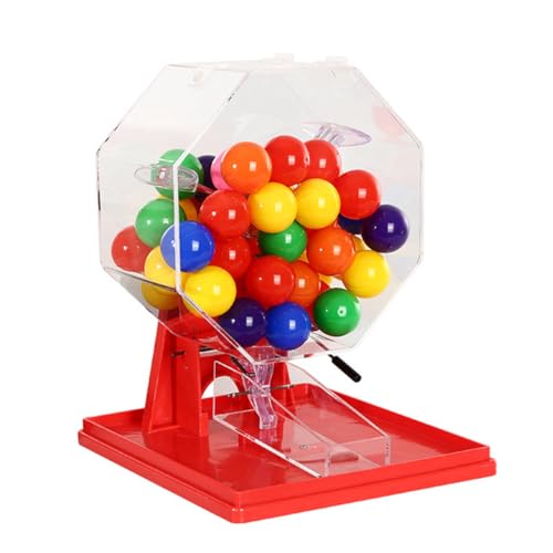 Deluxe-Bingo-Set, Colourful Life-Lotteriemaschine, Ballnummernauswahl, inklusive Bingokäfig, 50/100 Bälle – ideal für große Gruppen, Partys, 50 Bälle – Openball von KDOQ
