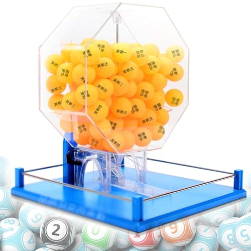 Manuelle Lotteriemaschine, Handkurbel-Kugelnummernauswahl, einschließlich Acryl-Bingokäfig, 100-teiliger Ball, farbenfrohe Lotteriemaschine, für Unterhaltungsstätten, Einkaufszentr von KDOQ