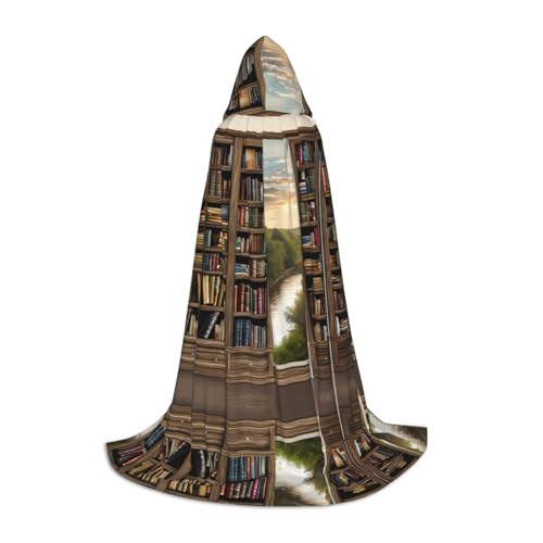 KDSEFHHCB Bibliothek Bücherregal Buchdruck Druck Kapuzenumhang für Teenager Halloween Weihnachten Party Umhang Cosplay Kostüm KDSEFHHCB Bibliothek Bücherregal Buchdruck Druck Kapuzenumhang für Teenager Halloween Weihnachten Party Umhang Cosplay Kostüm von KDSEFHHCB