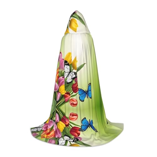 KDSEFHHCB Blauer Schmetterling und Blumen Druck Kapuzenumhang für Teenager Halloween Weihnachten Party Umhang Cosplay Kostüm KDSEFHHCB Blauer Schmetterling und Blumen Druck Kapuzenumhang für Teenager Halloween Weihnachten Party Umhang Cosplay Kostüm von KDSEFHHCB