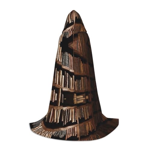 KDSEFHHCB Buch Room Mysterious Library Print Kapuzenumhang für Teenager Halloween Weihnachten Party Umhang Cosplay Kostüm von KDSEFHHCB