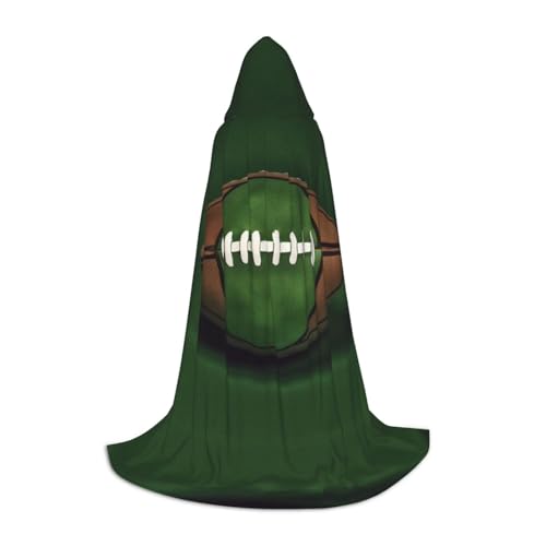 KDSEFHHCB Fußball-Umhang mit grünem Druck, Kapuzenumhang für Teenager, Halloween, Weihnachten, Party, Cosplay-Kostüm KDSEFHHCB Fußball-Umhang mit grünem Druck, Kapuzenumhang für Teenager, Halloween, Weihnachten, Party, Cosplay-Kostüm von KDSEFHHCB