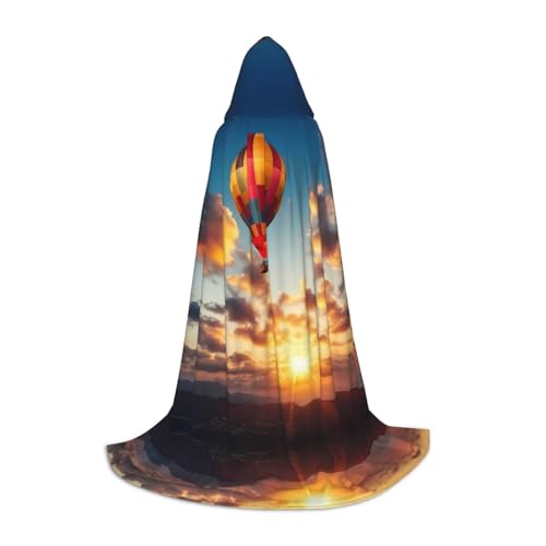 KDSEFHHCB Heißluftballon Sonnenuntergang Druck Kapuzenumhang für Teenager Halloween Weihnachten Party Umhang Cosplay Kostüm KDSEFHHCB Heißluftballon Sonnenuntergang Druck Kapuzenumhang für Teenager Halloween Weihnachten Party Umhang Cosplay Kostüm von KDSEFHHCB
