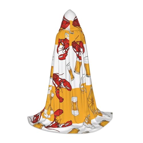 KDSEFHHCB Kapuzenumhang mit Bier- und Krebsmuster, für Teenager, Halloween, Weihnachten, Party, Cosplay-Kostüm KDSEFHHCB Kapuzenumhang mit Bier- und Krebsmuster, für Teenager, Halloween, Weihnachten, Party, Cosplay-Kostüm von KDSEFHHCB