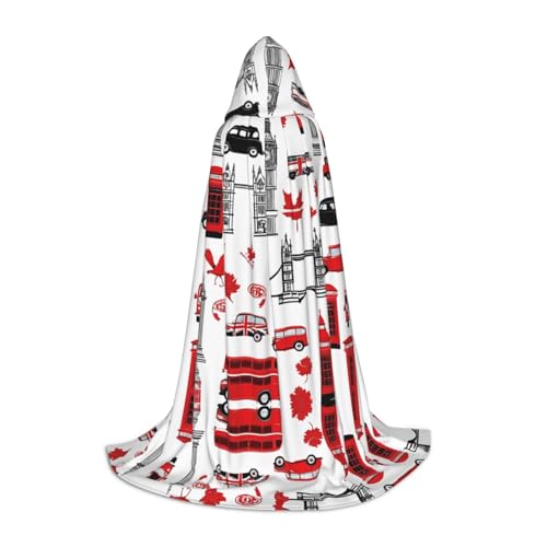 KDSEFHHCB Kapuzenumhang mit England-Symbolen, für Teenager, Halloween, Weihnachten, Party, Cosplay-Kostüm KDSEFHHCB Kapuzenumhang mit England-Symbolen, für Teenager, Halloween, Weihnachten, Party, Cosplay-Kostüm von KDSEFHHCB