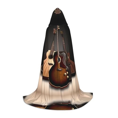 KDSEFHHCB Kapuzenumhang mit Gitarren-Druck, für Teenager, Halloween, Weihnachten, Party, Cosplay-Kostüm KDSEFHHCB Kapuzenumhang mit Gitarren-Druck, für Teenager, Halloween, Weihnachten, Party, Cosplay-Kostüm von KDSEFHHCB