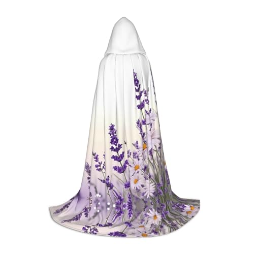 KDSEFHHCB Kapuzenumhang mit Lavendel-Blumendruck, für Teenager, Halloween, Weihnachten, Party, Cosplay-Kostüm KDSEFHHCB Kapuzenumhang mit Lavendel-Blumendruck, für Teenager, Halloween, Weihnachten, Party, Cosplay-Kostüm von KDSEFHHCB