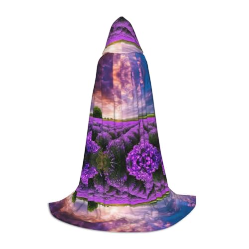 KDSEFHHCB Kapuzenumhang mit Lavendelfeldern, für Teenager, Halloween, Weihnachten, Party, Cosplay-Kostüm KDSEFHHCB Kapuzenumhang mit Lavendelfeldern, für Teenager, Halloween, Weihnachten, Party, Cosplay-Kostüm von KDSEFHHCB