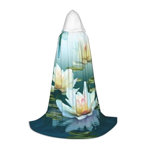 KDSEFHHCB Kapuzenumhang mit Libelle mit Seerosen-Druck, für Teenager, Halloween, Weihnachten, Party, Cosplay-Kostüm KDSEFHHCB Kapuzenumhang mit Libelle mit Seerosen-Druck, für Teenager, Halloween, Weihnachten, Party, Cosplay-Kostüm von KDSEFHHCB