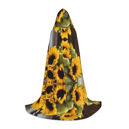 KDSEFHHCB Kapuzenumhang mit Sonnenblumen-Druck, für Teenager, Halloween, Weihnachten, Party, Cosplay-Kostüm KDSEFHHCB Kapuzenumhang mit Sonnenblumen-Druck, für Teenager, Halloween, Weihnachten, Party, Cosplay-Kostüm von KDSEFHHCB