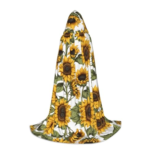 KDSEFHHCB Schöner gelber Sonnenblumen-Aufdruck, Kapuzenumhang für Teenager, Halloween, Weihnachten, Party, Cosplay-Kostüm KDSEFHHCB Schöner gelber Sonnenblumen-Aufdruck, Kapuzenumhang für Teenager, Halloween, Weihnachten, Party, Cosplay-Kostüm von KDSEFHHCB